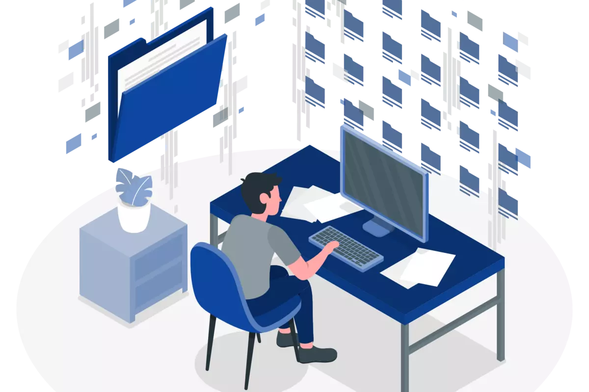 ilustrasi terkait proses penggunaan Google Drive untuk penyimpanan file