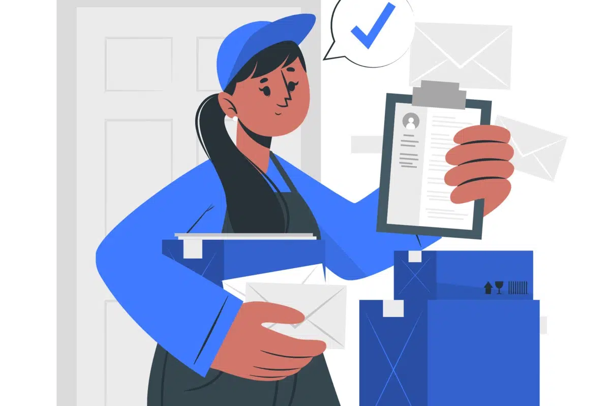 mail and box animation surat permintaan barang